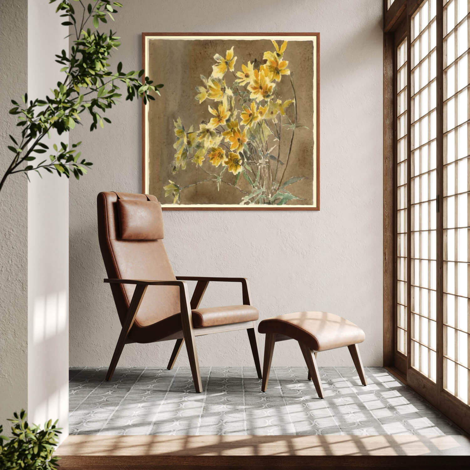 Dunkler Eichenrahmen - Breit (20 mm) - 100x100 cm