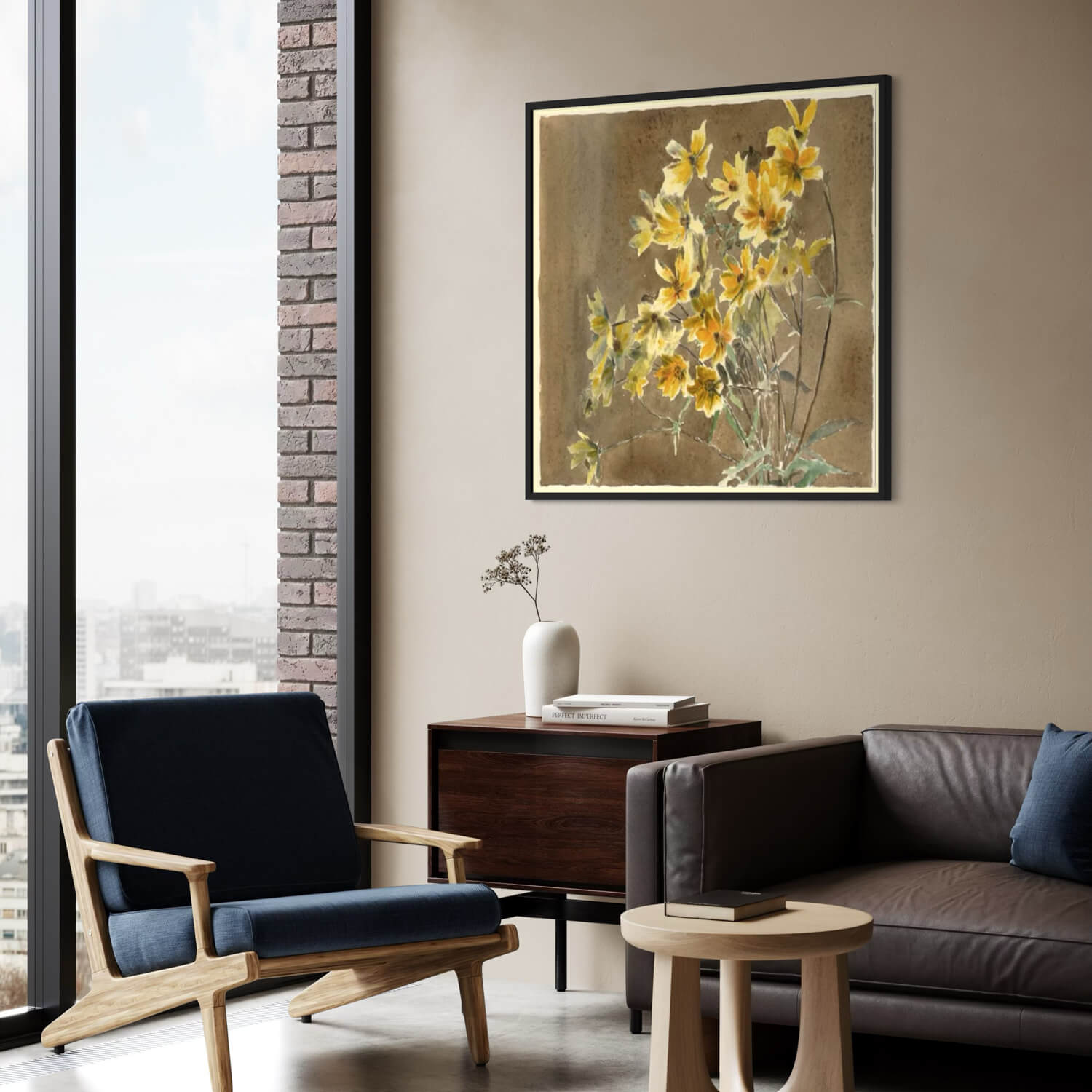 Sort træramme - Bred (20 mm) - 100x100 cm-PlakatKunst