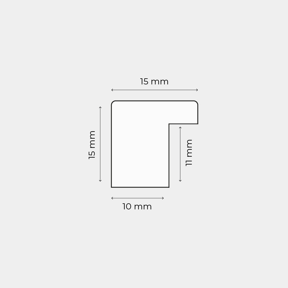 Schwarzer Holzrahmen nach Maß - Schmal (15 mm)