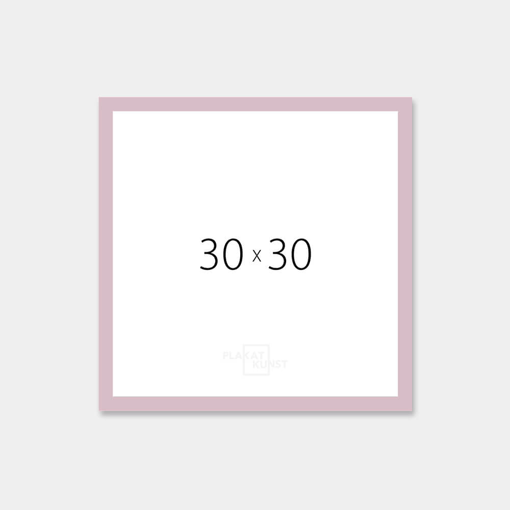 Rosa matter Holzrahmen - Schmal (15 mm) - 30×30 cm