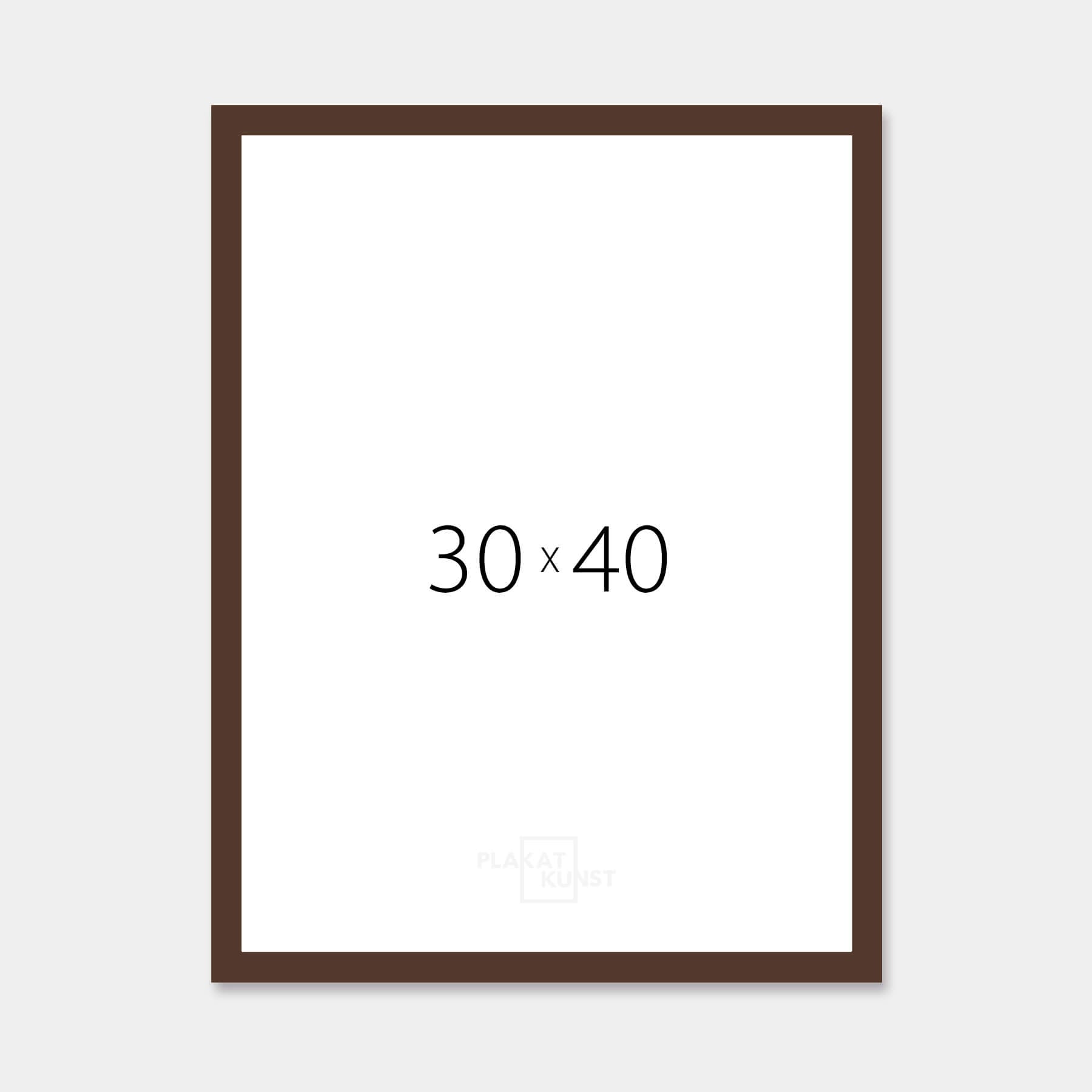 Brauner matter Holzrahmen - Schmal (15 mm) - 30×40 cm