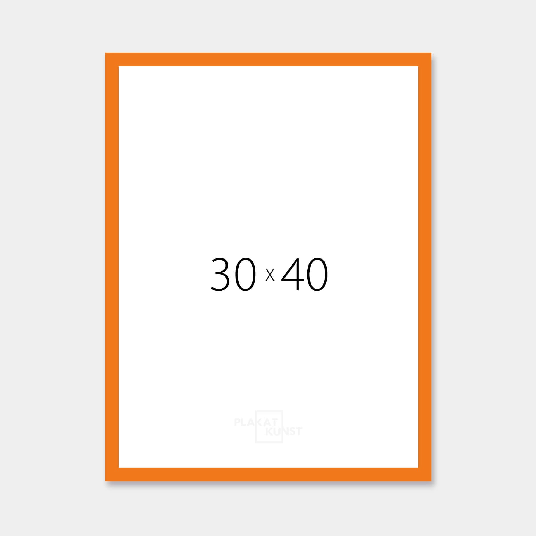 Orange glänzender Holzrahmen - Schmal (13 mm) - 30x40 cm