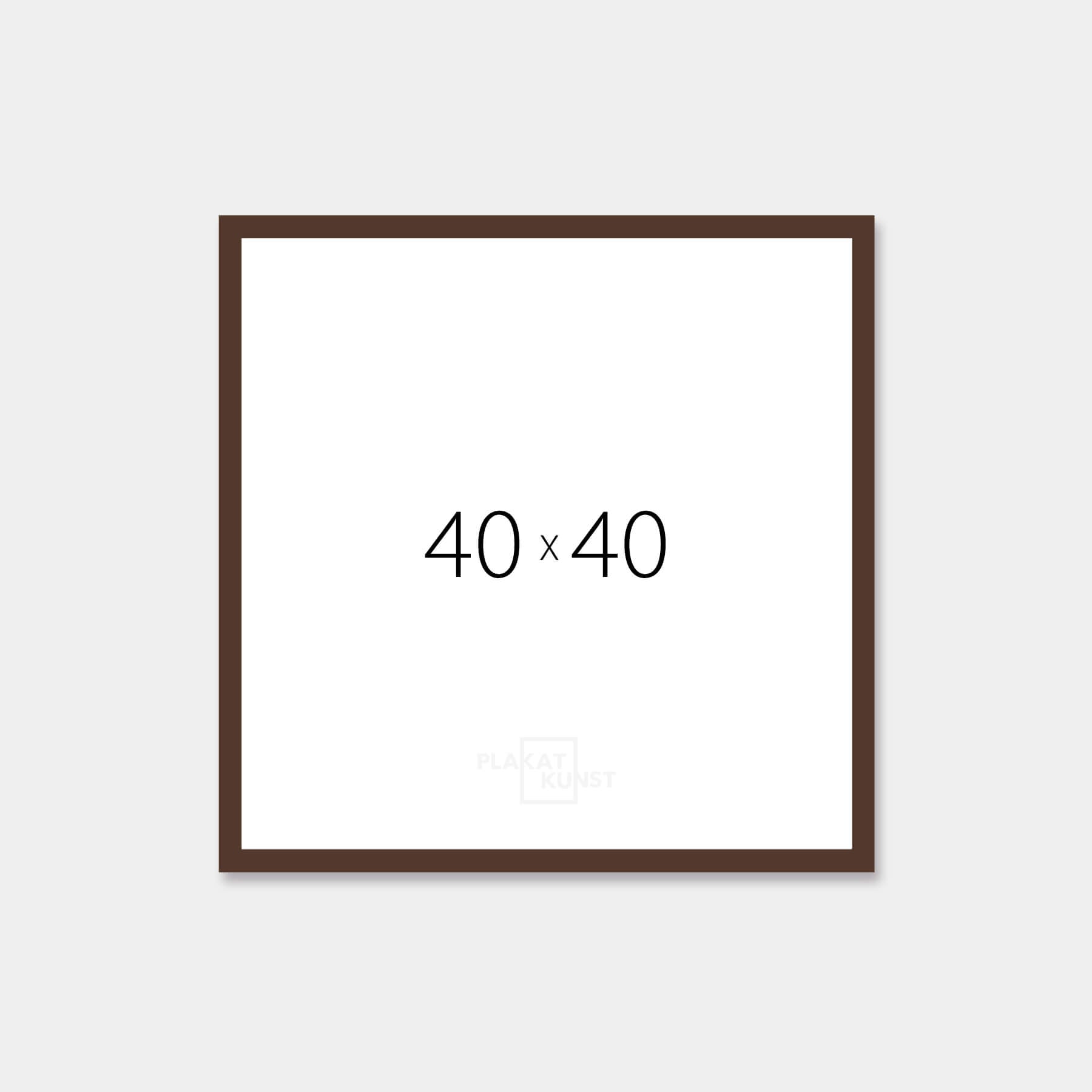 Brauner matter Holzrahmen - Schmal (15 mm) - 40×40 cm