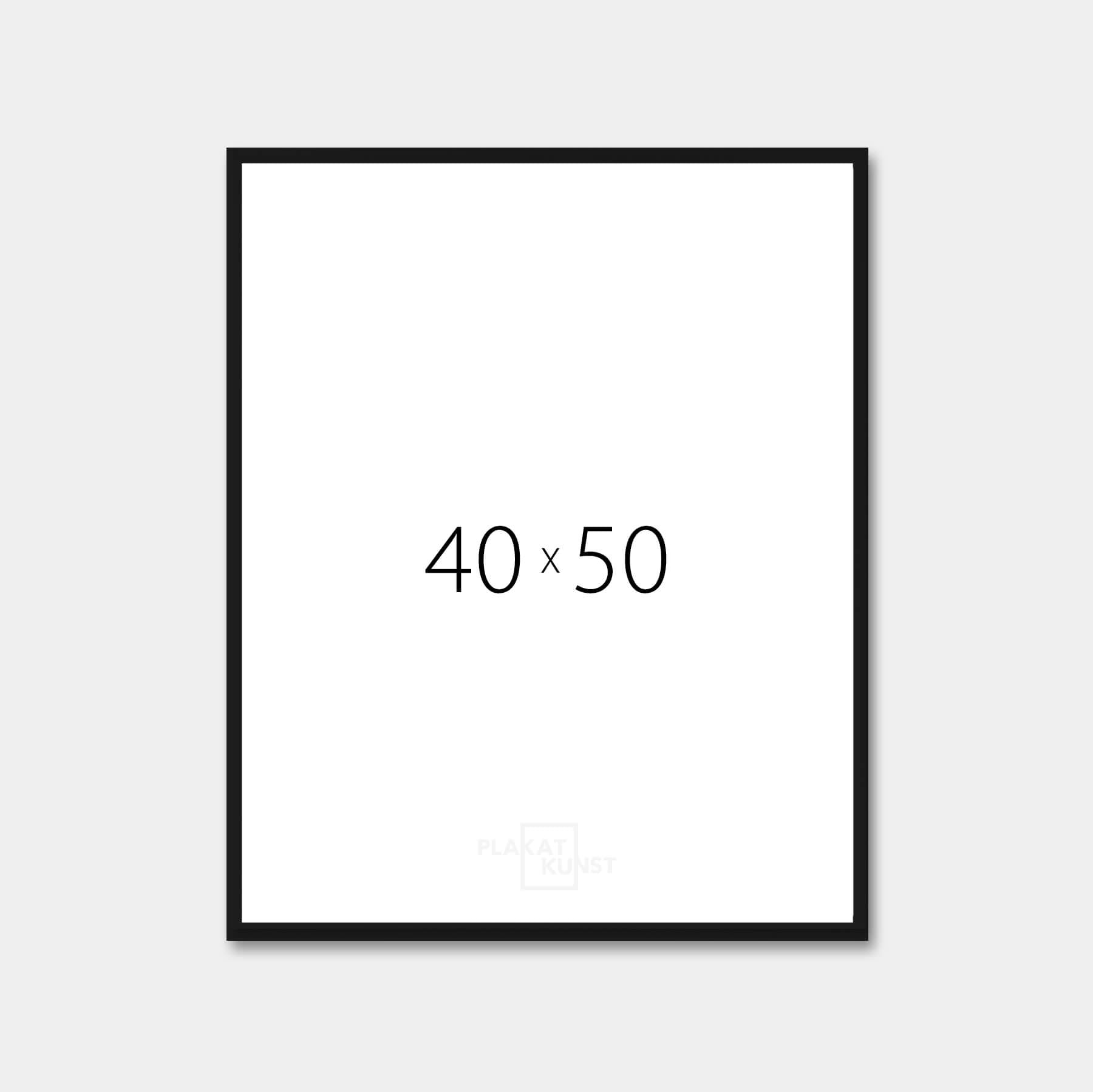 Schwarzer Aluminiumrahmen – Schmal (9 mm) – 40x50 cm