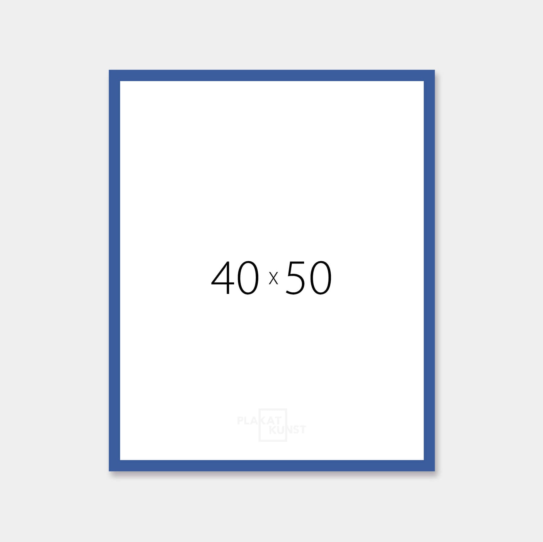 Blauer matter Holzrahmen - Schmal (15 mm) - 40×50 cm