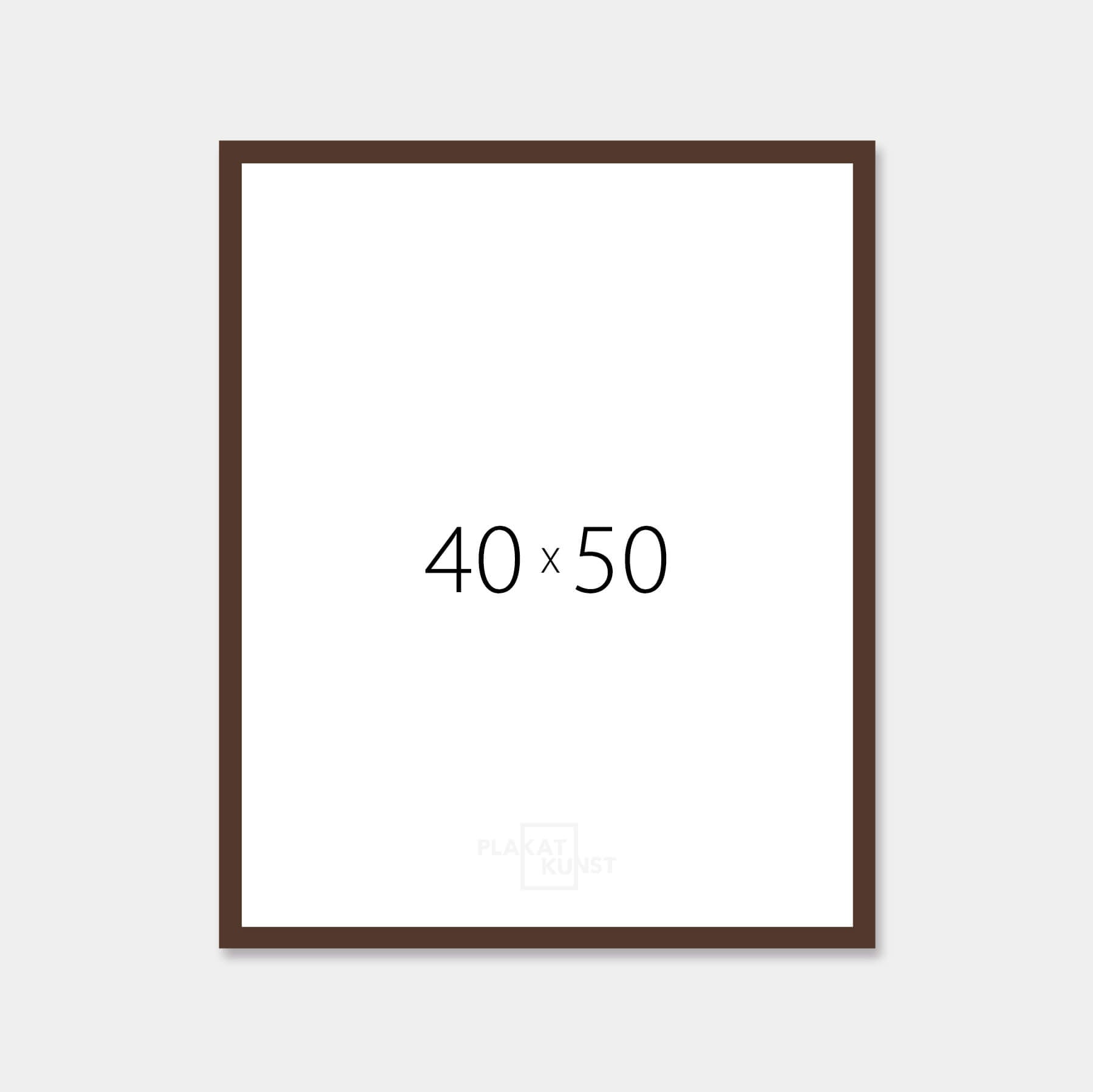 Brauner matter Holzrahmen - Schmal (15 mm) - 40x50 cm