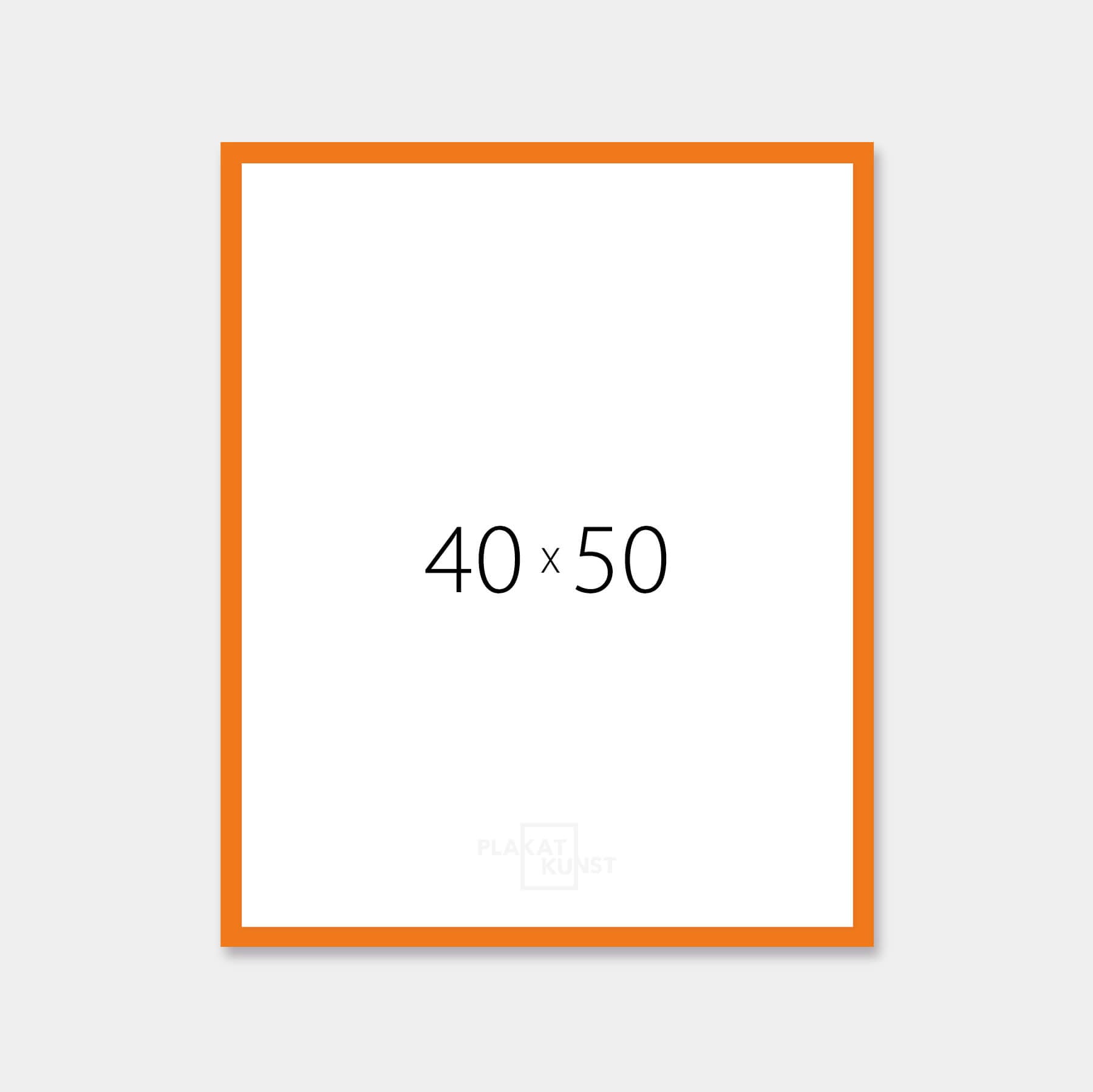Orange glänzender Holzrahmen – Schmal (14 mm) – 40x50 cm