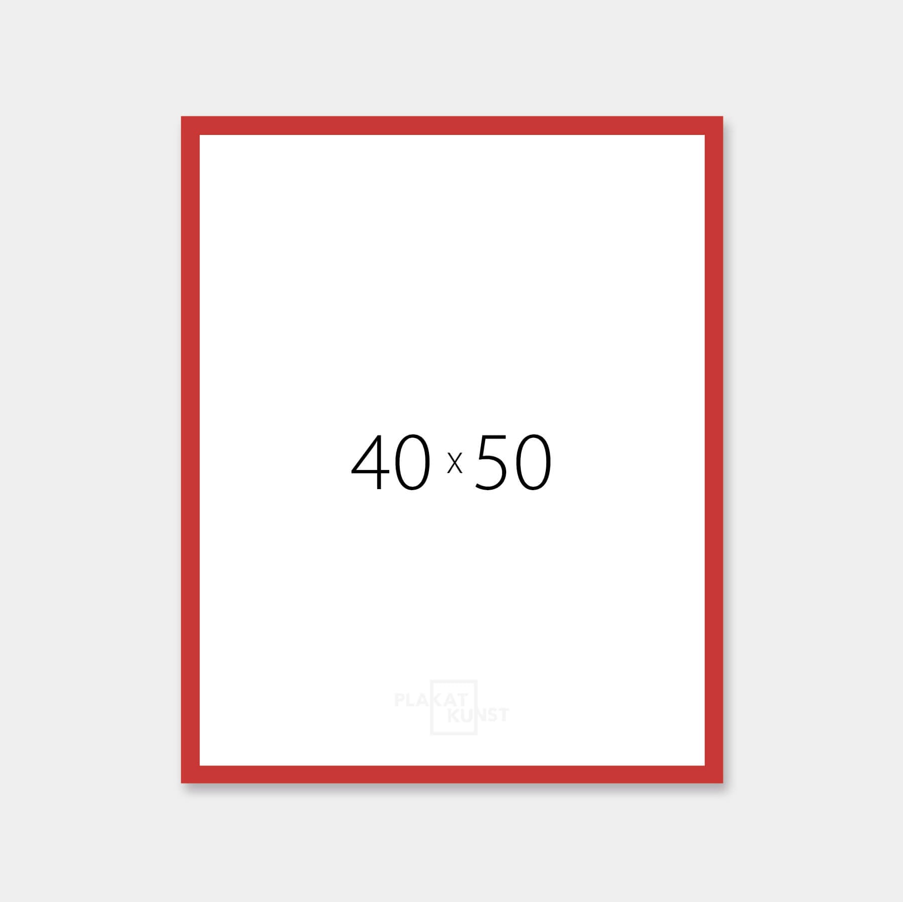 Roter matter Holzrahmen – Schmal (15 mm) – 40x50 cm