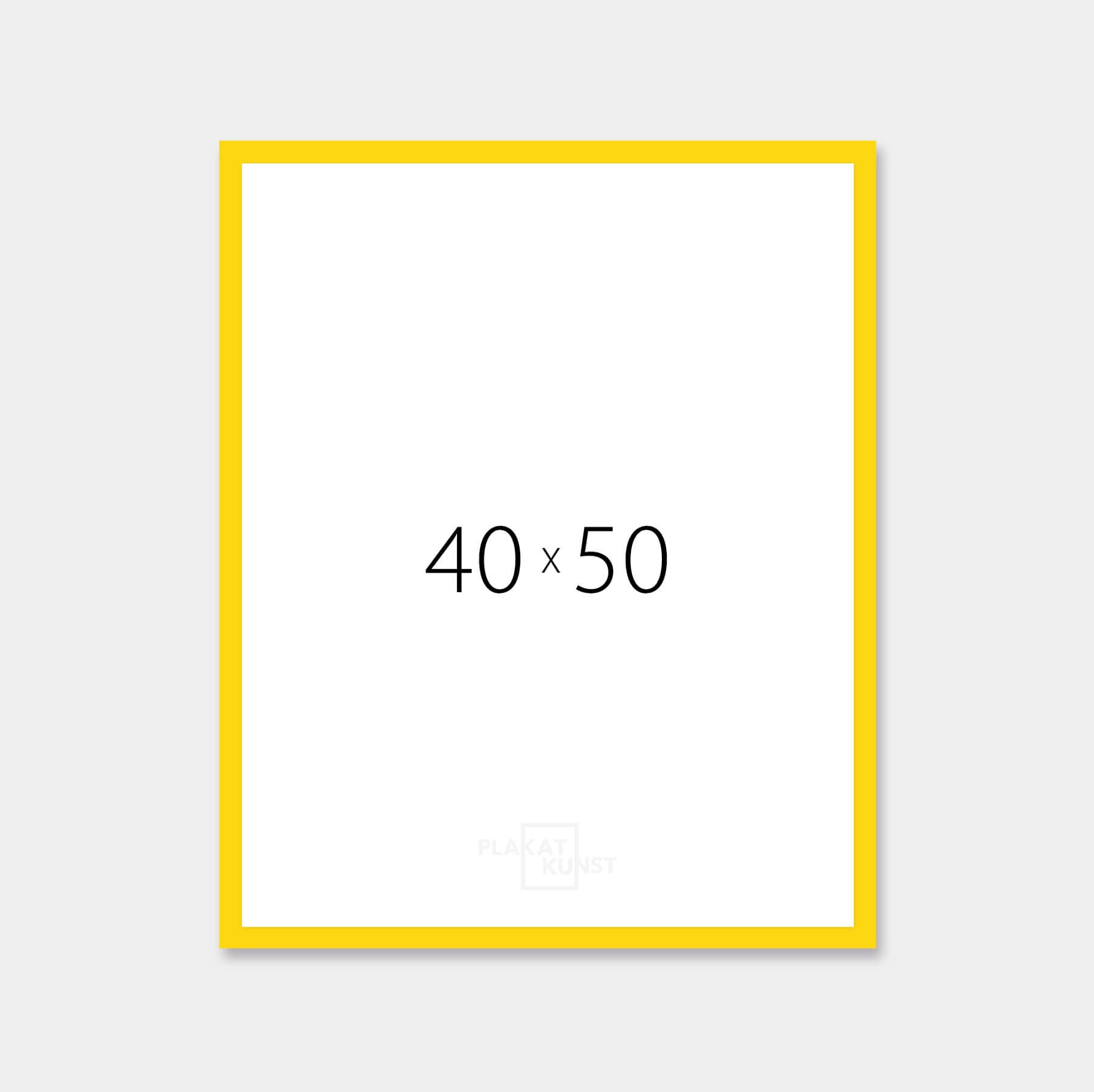 Gelber matter Holzrahmen - Schmal (15 mm) - 40×50 cm