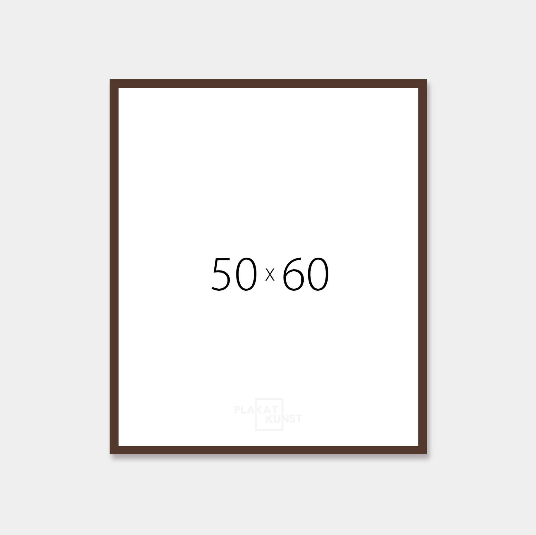 Brauner matter Holzrahmen - Schmal (15 mm) - 50x60 cm