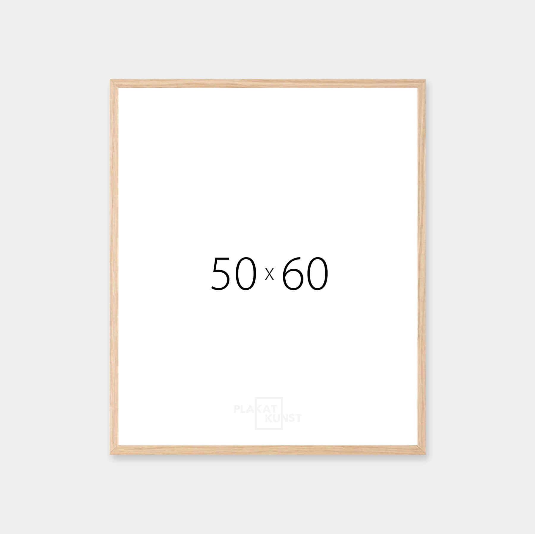 Massiver Eichenrahmen - Schmal (12 mm) - 50×60 cm