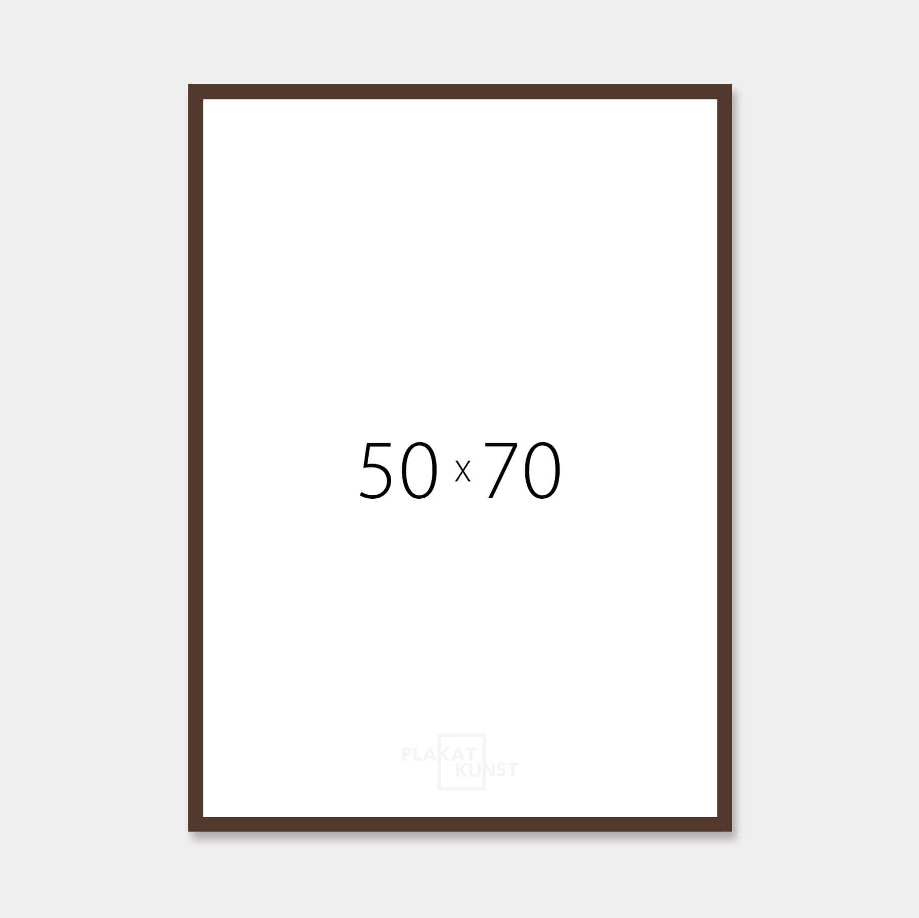 Brauner matter Holzrahmen - Schmal (15 mm) - 50x70 cm