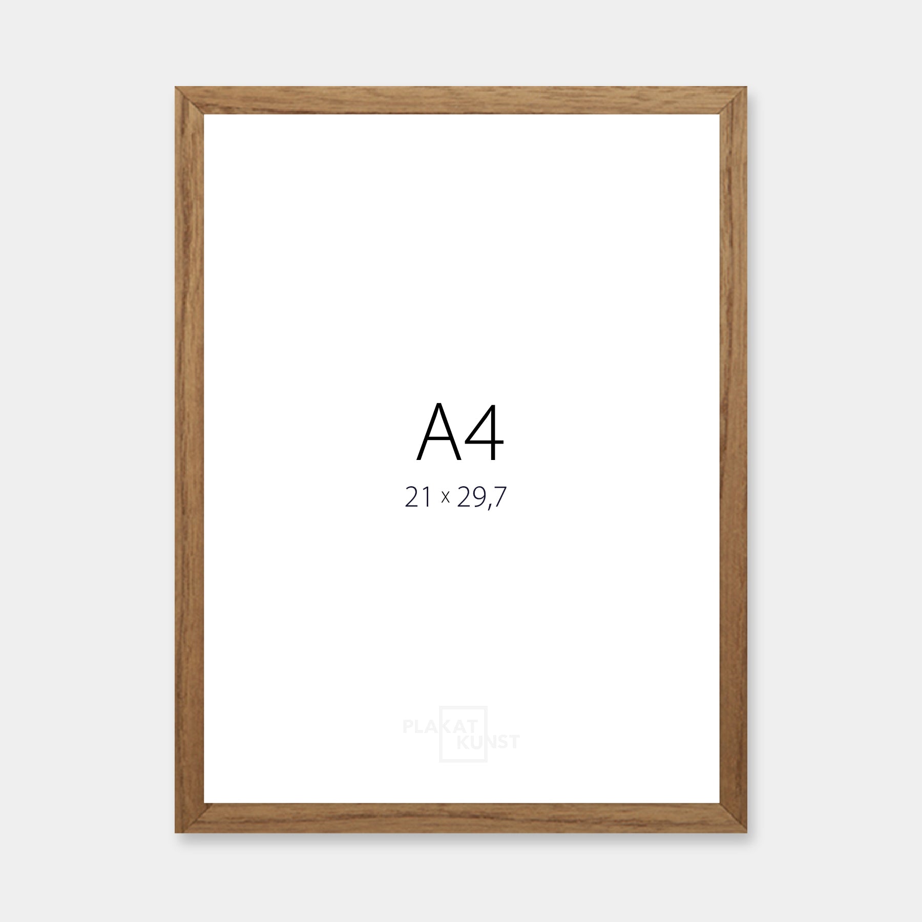Dunkler Eichenrahmen – Schmal (12 mm) – A4 (21x29,7 cm)