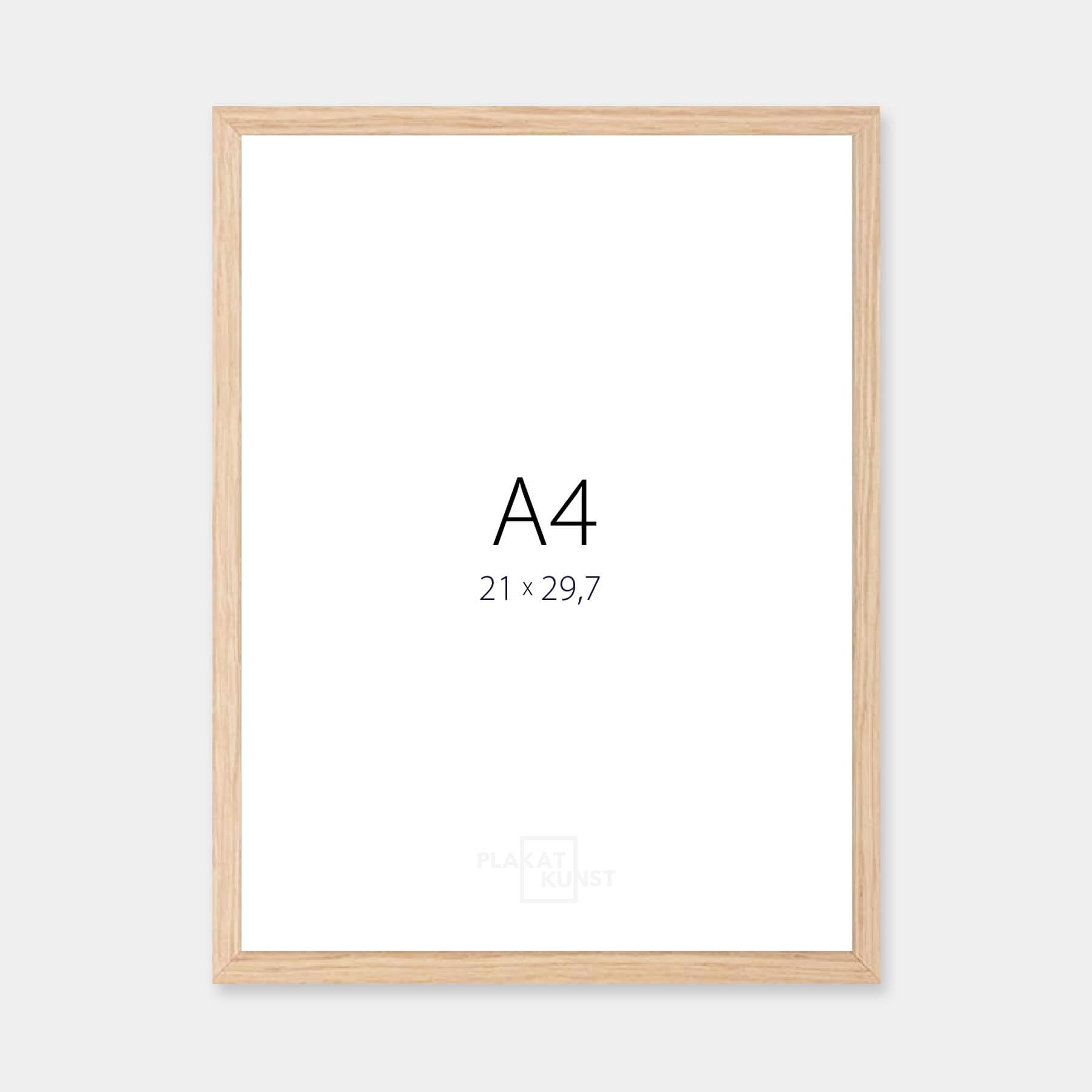 Massiver Eichenrahmen – Schmal (12 mm) – A4 (21x29,7 cm)