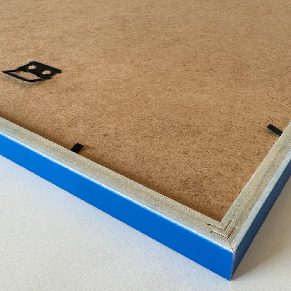 Blå mat træramme – Smal (15 mm) – A4 (21x29.7 cm)-PlakatKunst