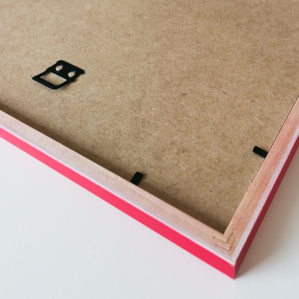 Roter matter Holzrahmen nach Maß - Schmal (15 mm)