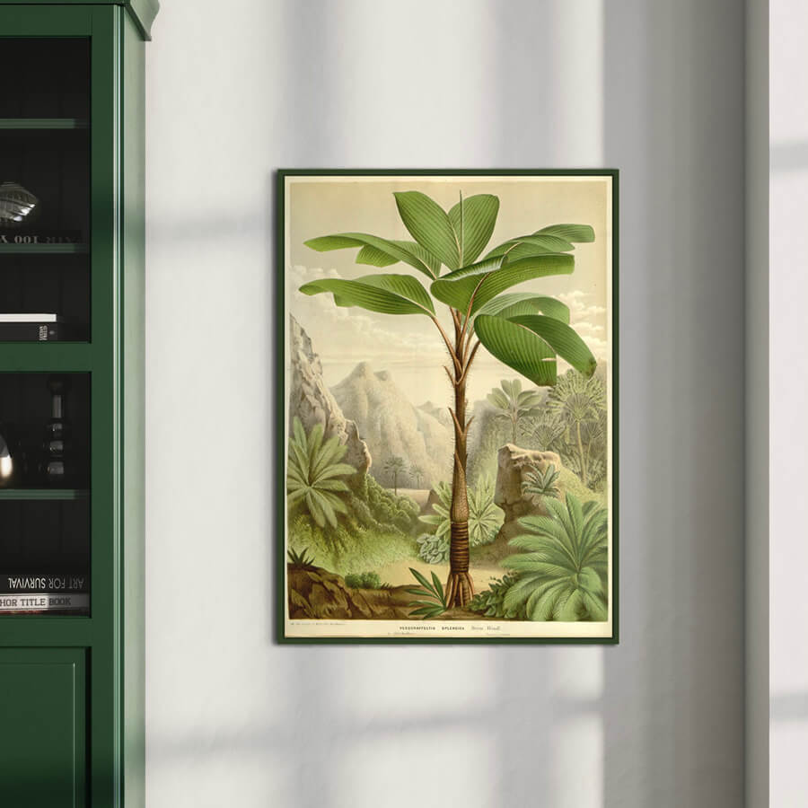 Mørk grøn mat træramme – Smal (15 mm) – A2 (42x59,4 cm)-PlakatKunst