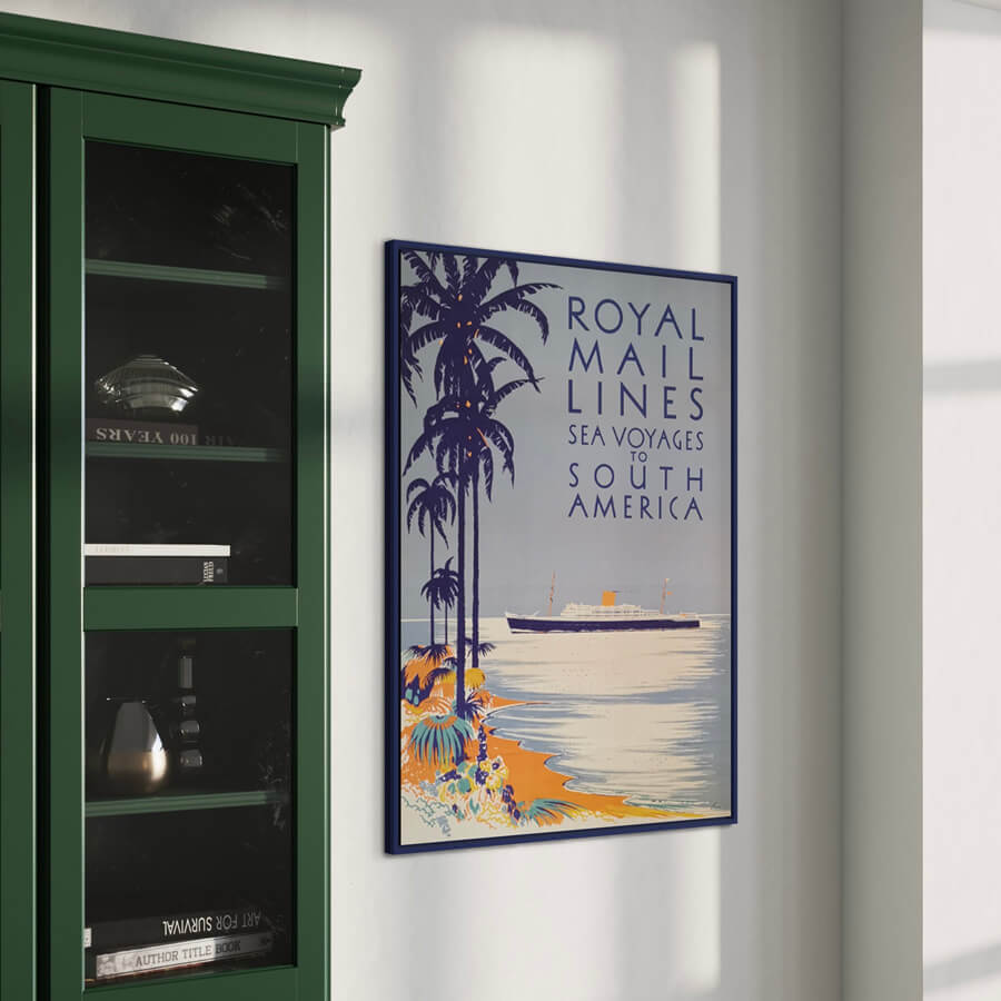 Dunkelblauer matter Holzrahmen - Schmal (15 mm) - 50×60 cm