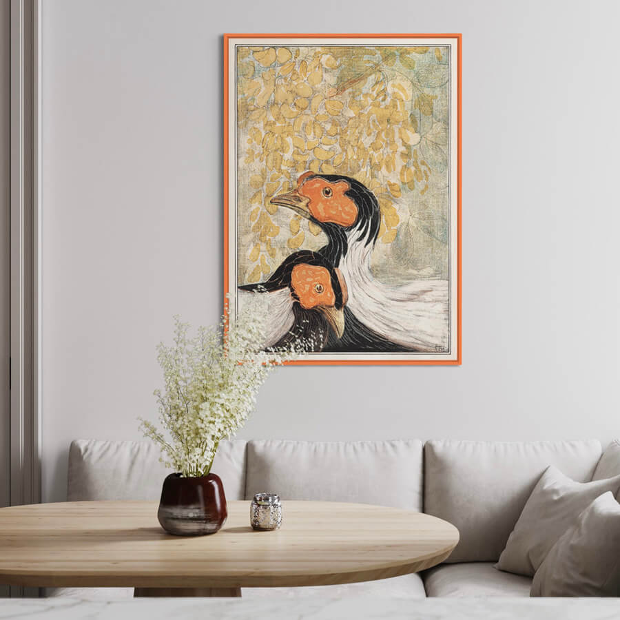 Orange glänzender Holzrahmen - Schmal (13 mm) - 40x50 cm
