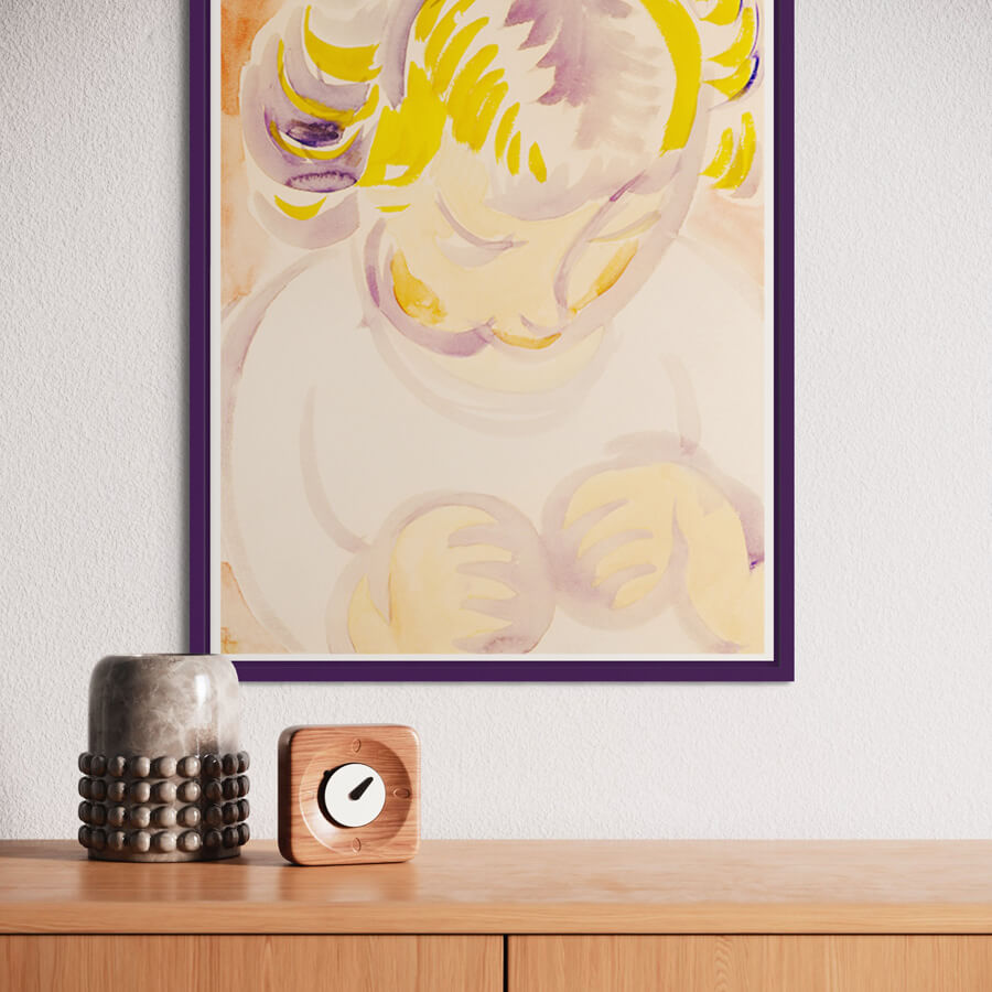 Lilla mat træramme - Smal (15 mm) - 50x60 cm-PlakatKunst