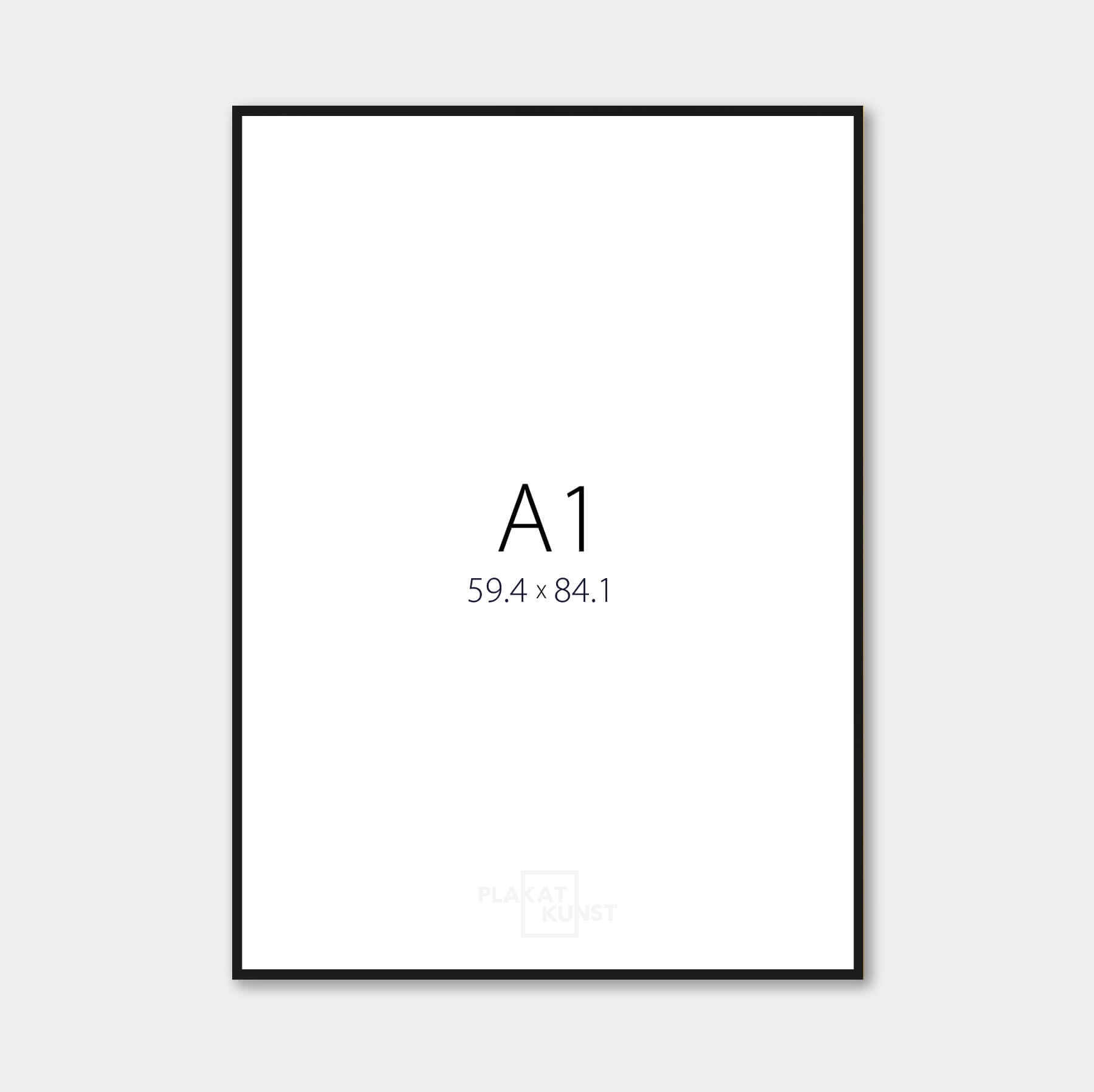 Schwarzer A1-Aluminiumrahmen – Schmal (9 mm) – 59,4x84,1 cm