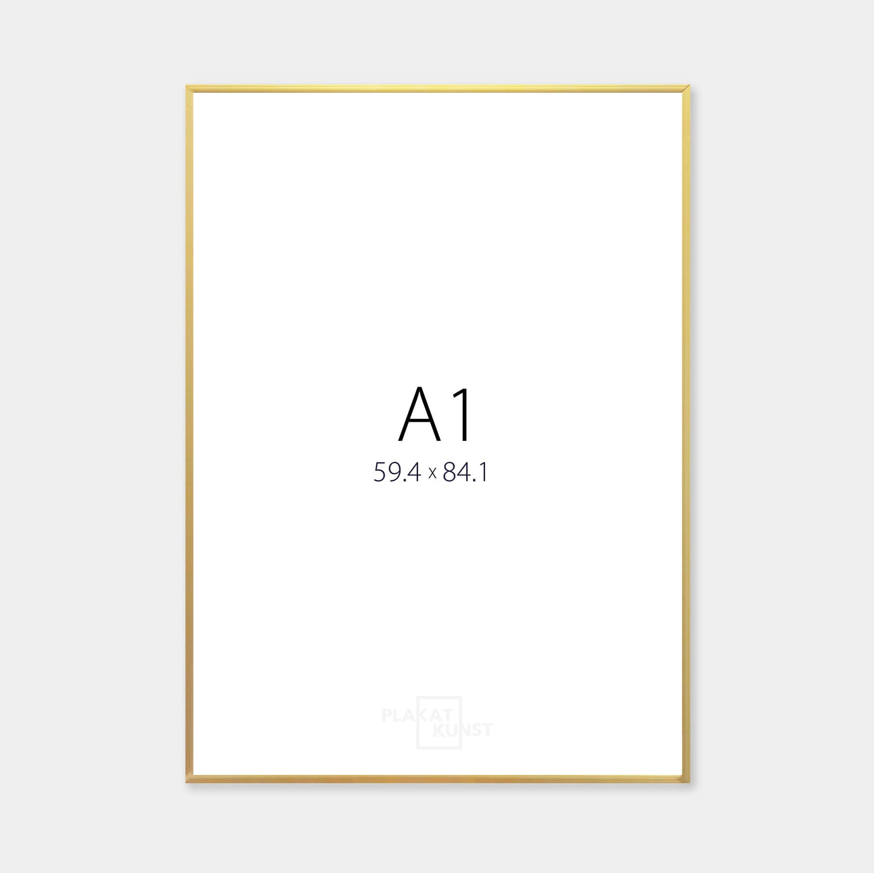 Aluminiumrahmen Gold – Schmal (9 mm) – 59,4x84,1 cm
