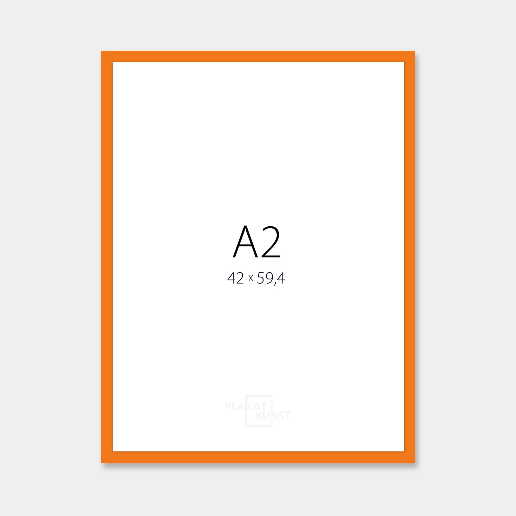 Orange glänzender Holzrahmen – Schmal (14 mm) – A2 (42x59,4 cm)