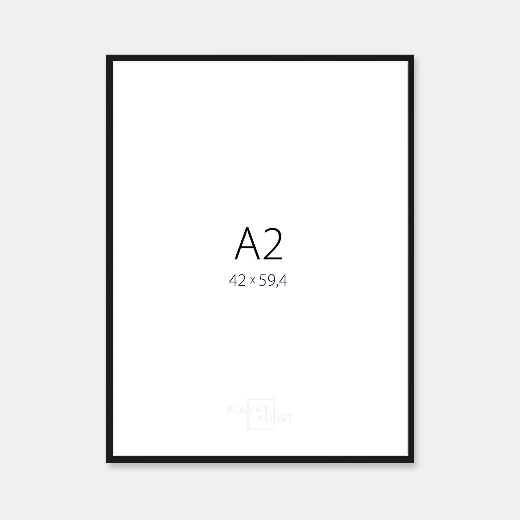Schwarzer Aluminiumrahmen – Schmal (9 mm) – A2 (42x59,4 cm)