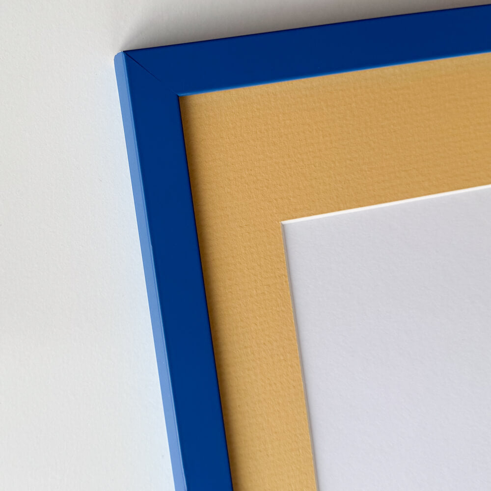 Blauer matter Holzrahmen - Schmal (15 mm) - 30×30 cm