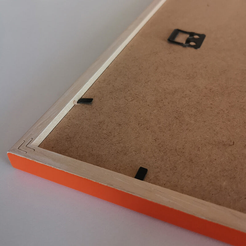 Orange blank træramme – Smal (13 mm) – A2 (42x59,4 cm)-PlakatKunst