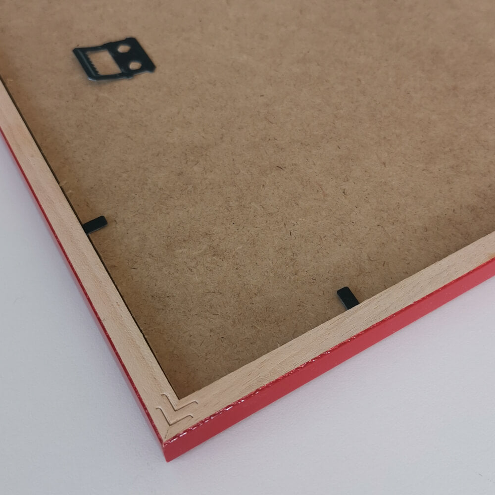 Mørk rød blank træramme - Smal (13 mm) - 50x50 cm-PlakatKunst