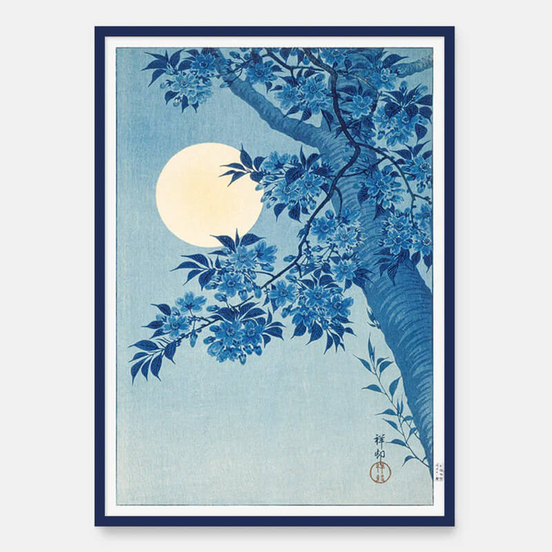 Kirschbaum in einer mondhellen Nacht