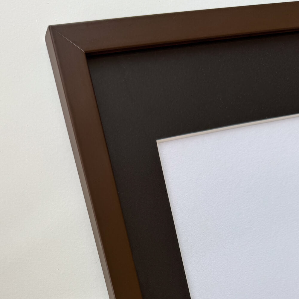 Brauner matter Holzrahmen - Schmal (15 mm) - 50x70 cm