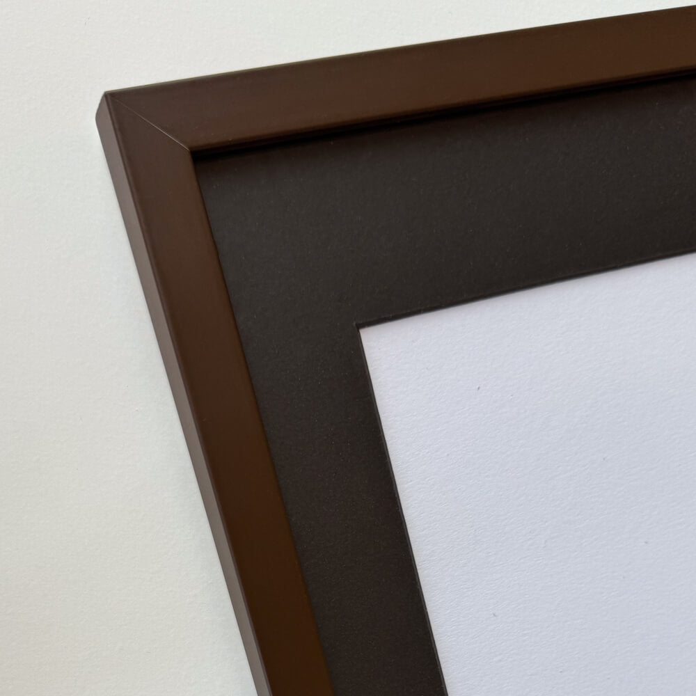 Brauner matter Holzrahmen - Schmal (15 mm) - 50×50 cm