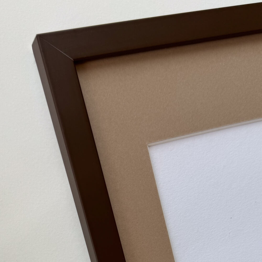 Brauner matter Holzrahmen - Schmal (15 mm) - 40x50 cm