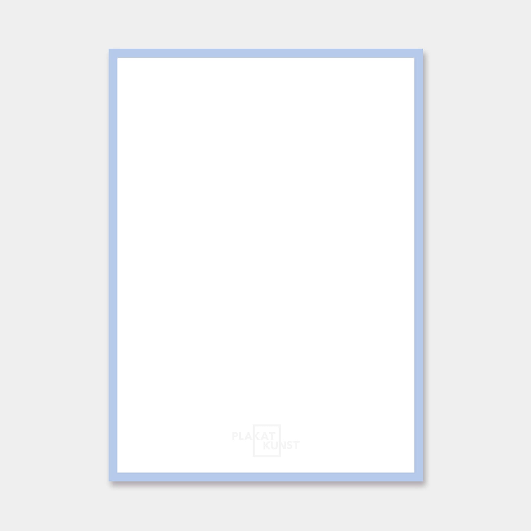 Hellblauer matter Holzrahmen nach Maß - Schmal (15 mm)