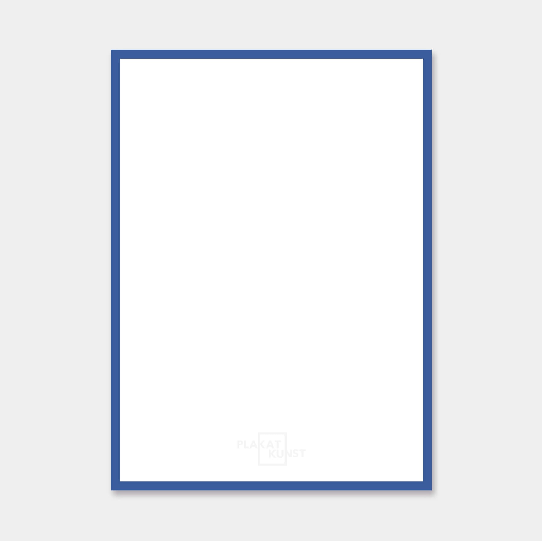 Blauer matter Holzrahmen nach Maß - Schmal (15 mm)