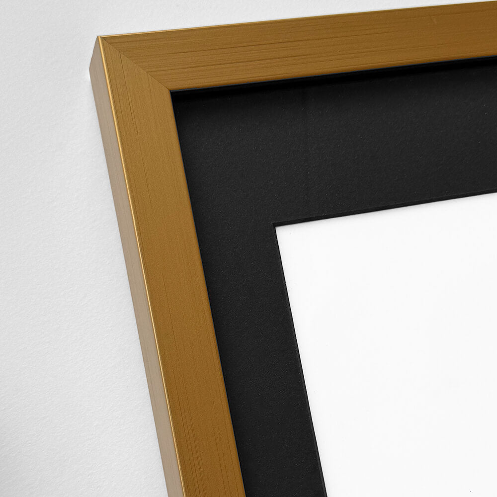 Dunkelgoldener Holzrahmen - Breit (20 mm) - 60 x 80 cm