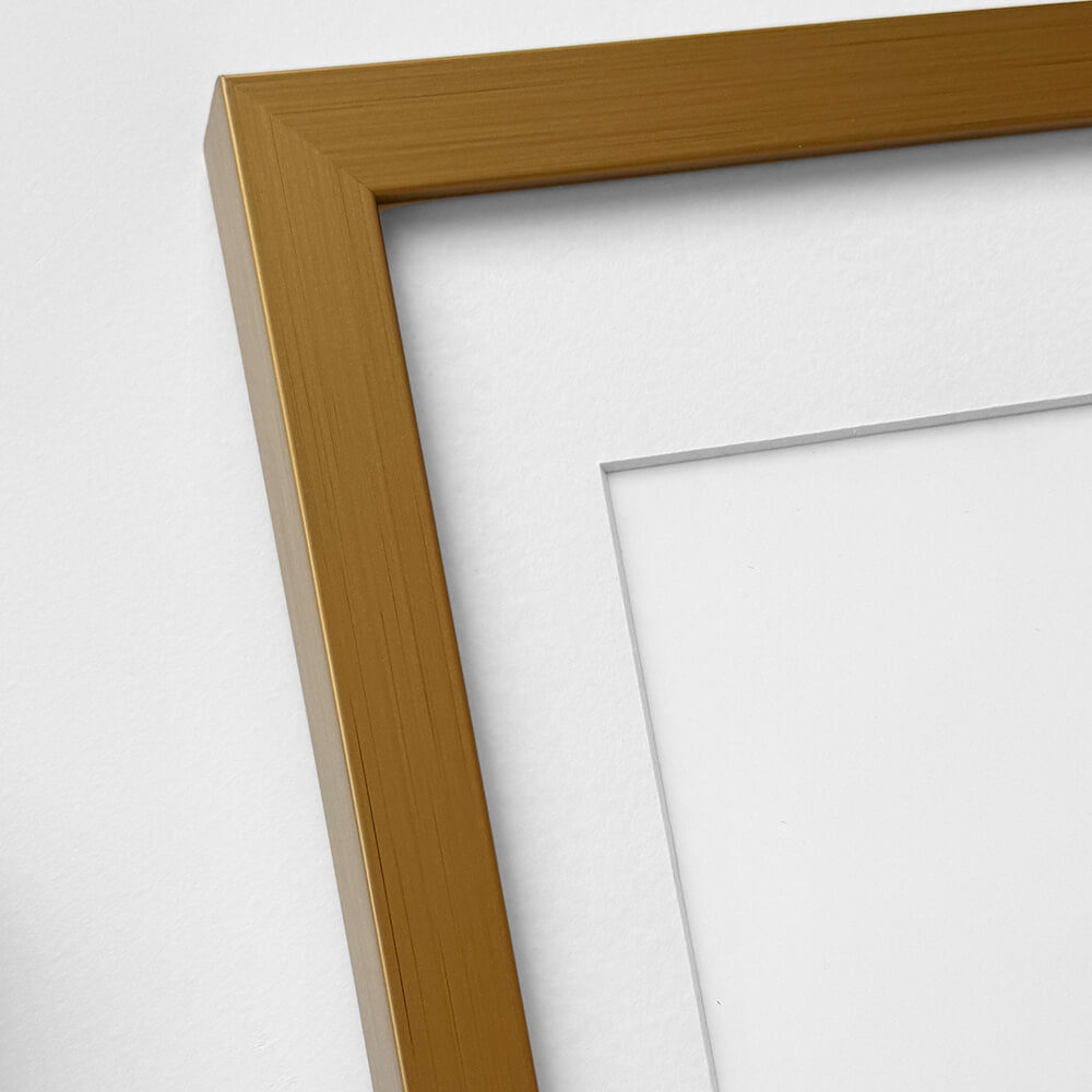 Dunkelgoldener Holzrahmen - Breit (20 mm) - 60 x 80 cm