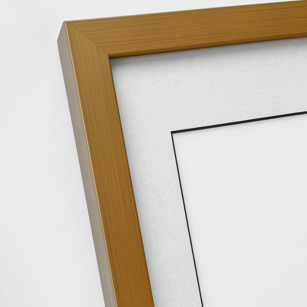 Dunkelgoldener Holzrahmen - Breit (20 mm) - 60 x 80 cm