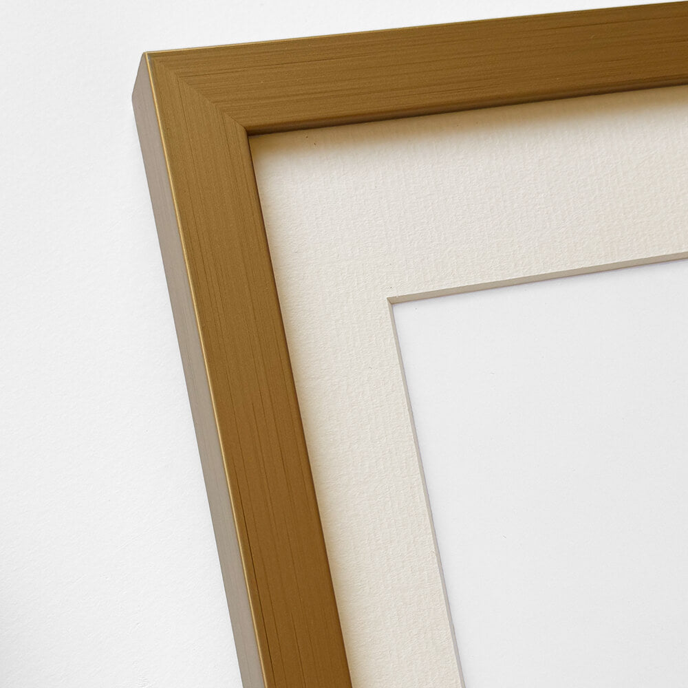 Dunkelgoldener Holzrahmen - Breit (20 mm) - 60 x 80 cm