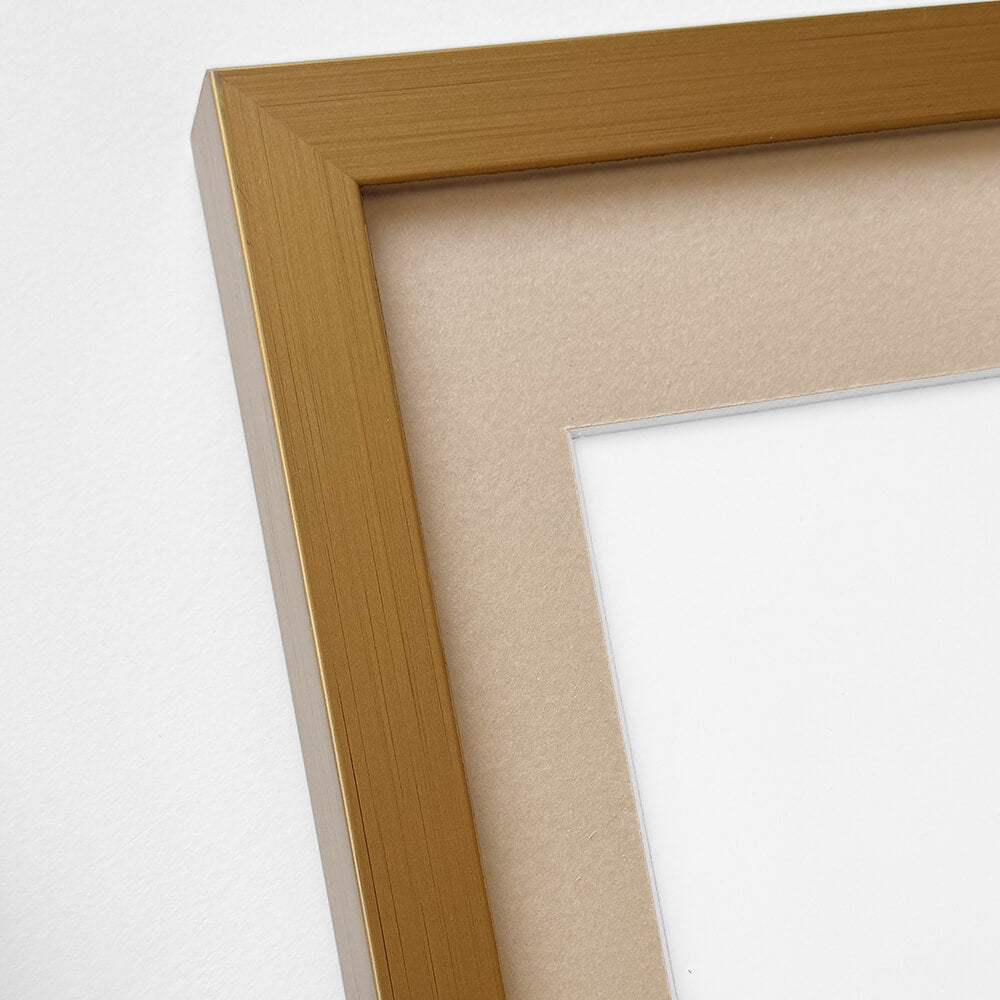 Dunkelgoldener Holzrahmen - Breit (20 mm) - 60 x 80 cm