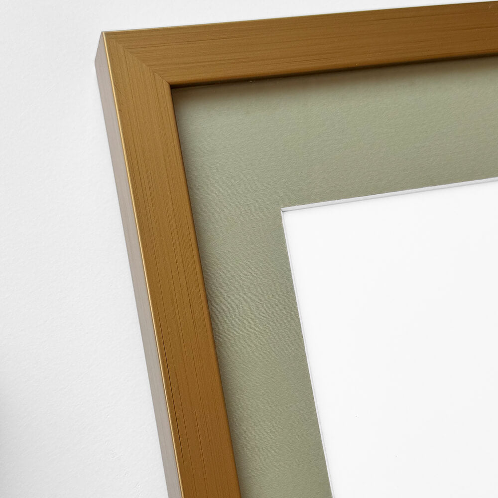 Dunkelgoldener Holzrahmen - Breit (20 mm) - 60 x 80 cm