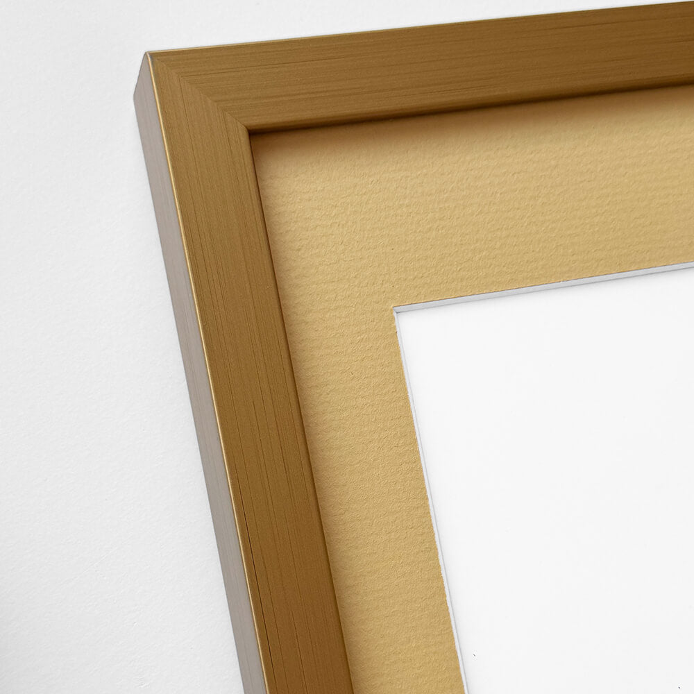 Dunkelgoldener Holzrahmen - Breit (20 mm) - 60 x 80 cm