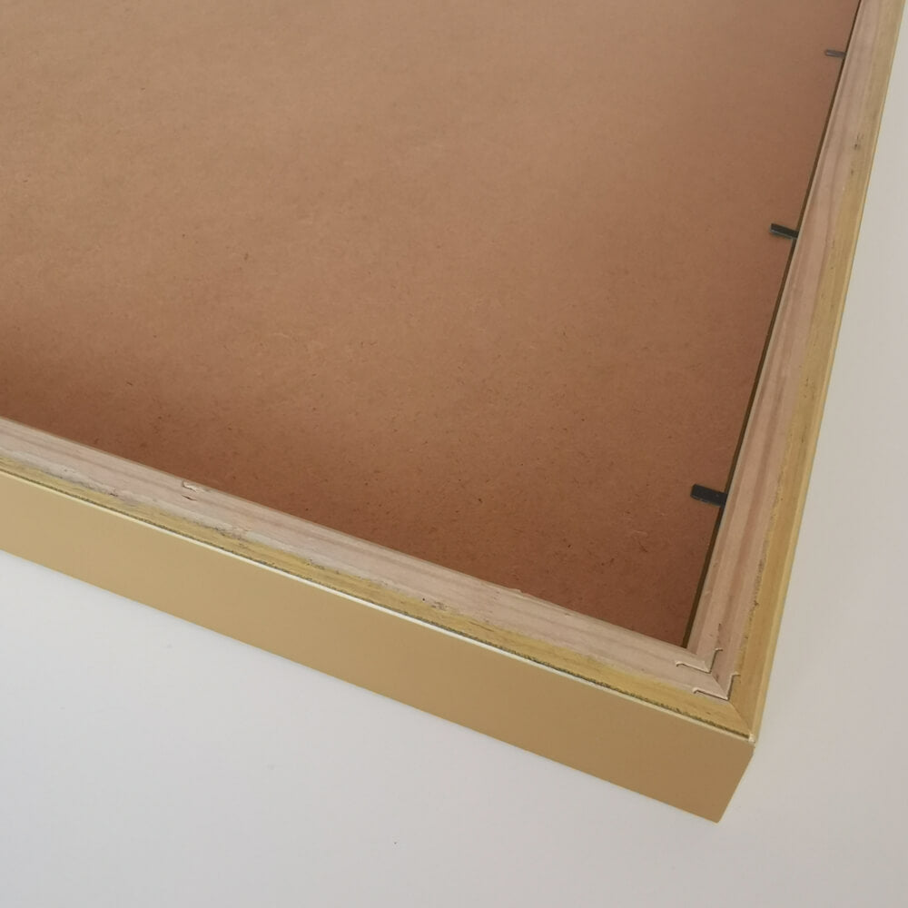 Dunkelgoldener Holzrahmen - Breit (20 mm) - 100x100 cm