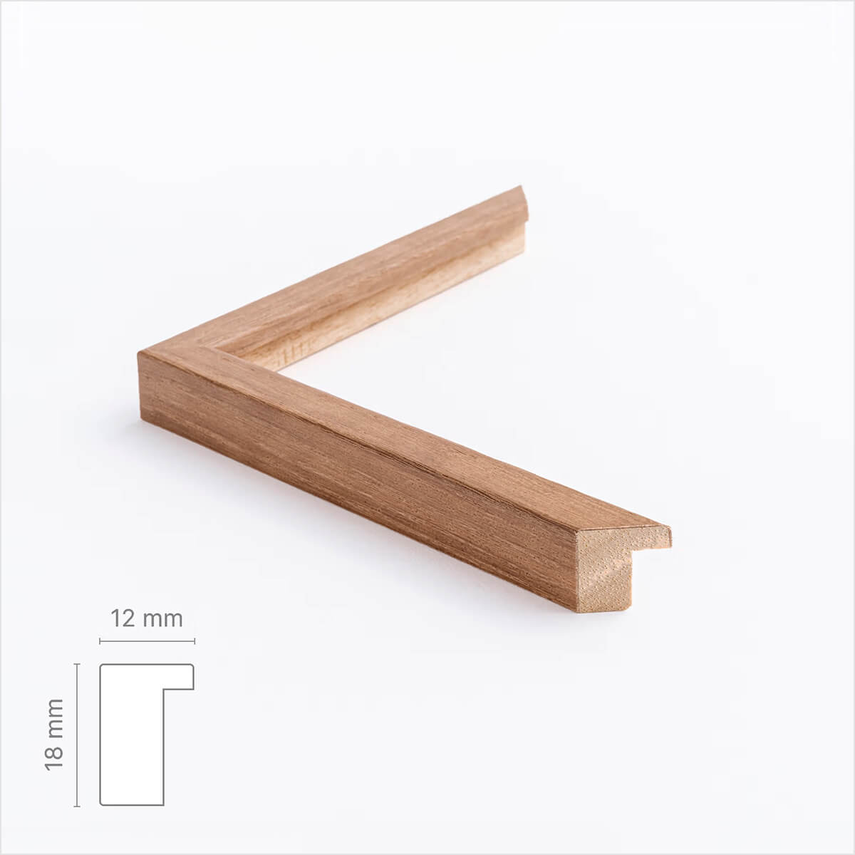 Dunkler Eichenrahmen nach Maß - Schmal (15 mm)