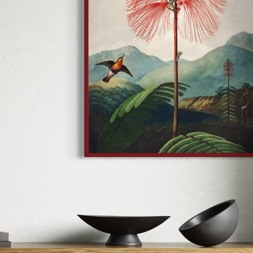 Dunkelroter glänzender Holzrahmen - Schmal (13 mm)