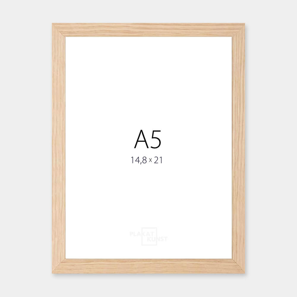 Massiver Eichenrahmen – Schmal (12 mm) – A5 (14,8x21 cm)