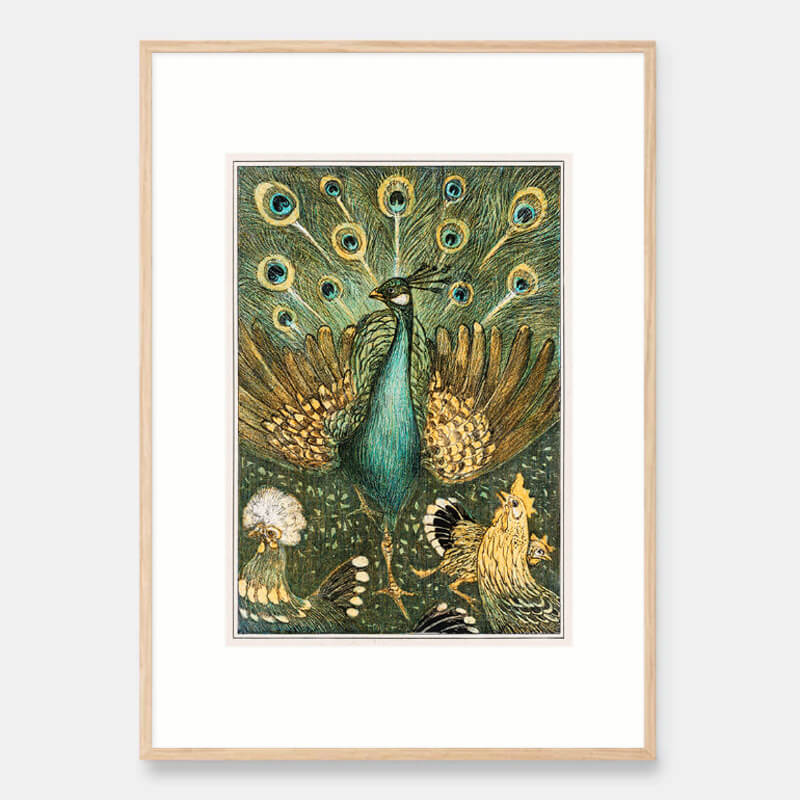 Pfau mit Hühnern