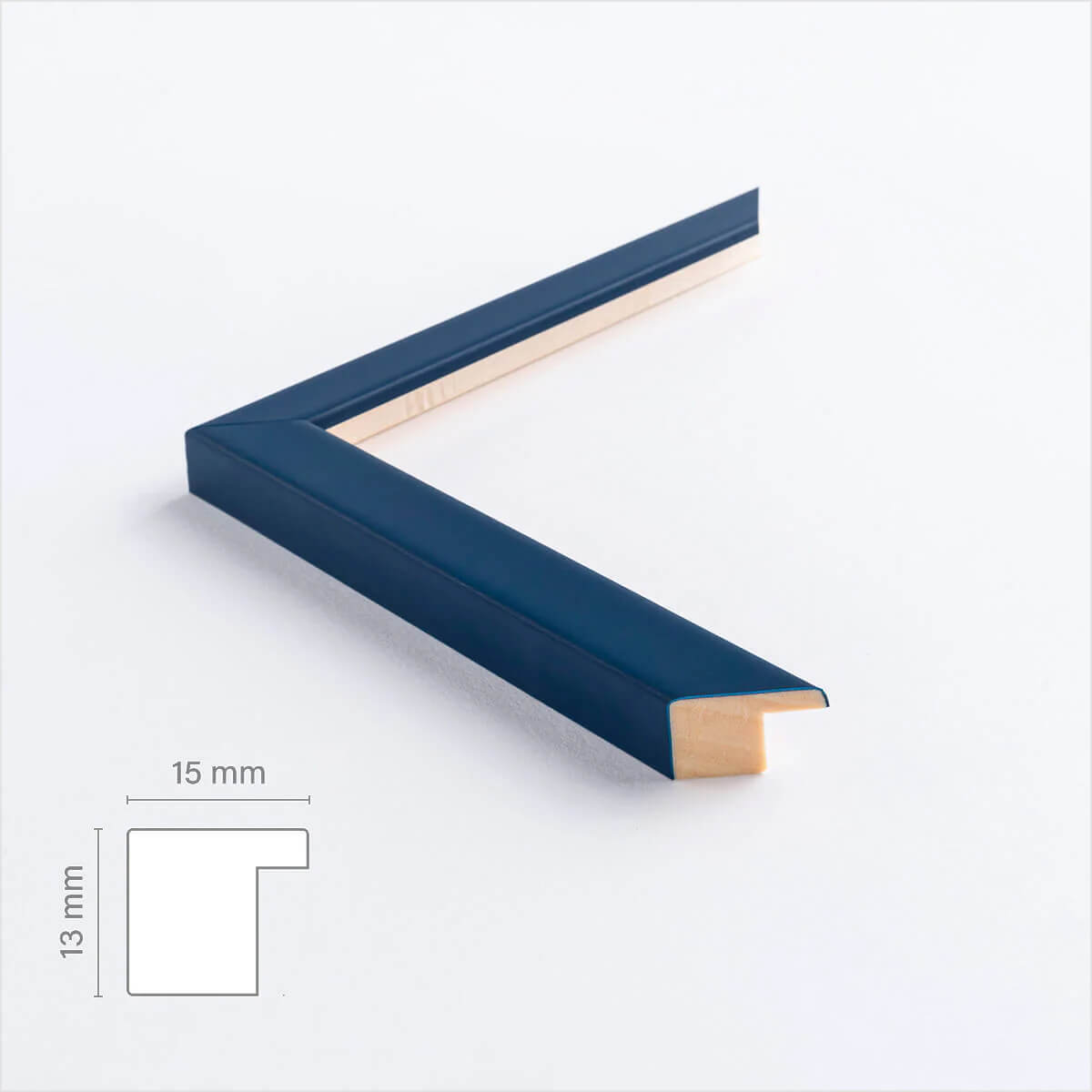 Dunkelblauer matter Holzrahmen - Schmal (15 mm) - A2 (42x59,4 cm)